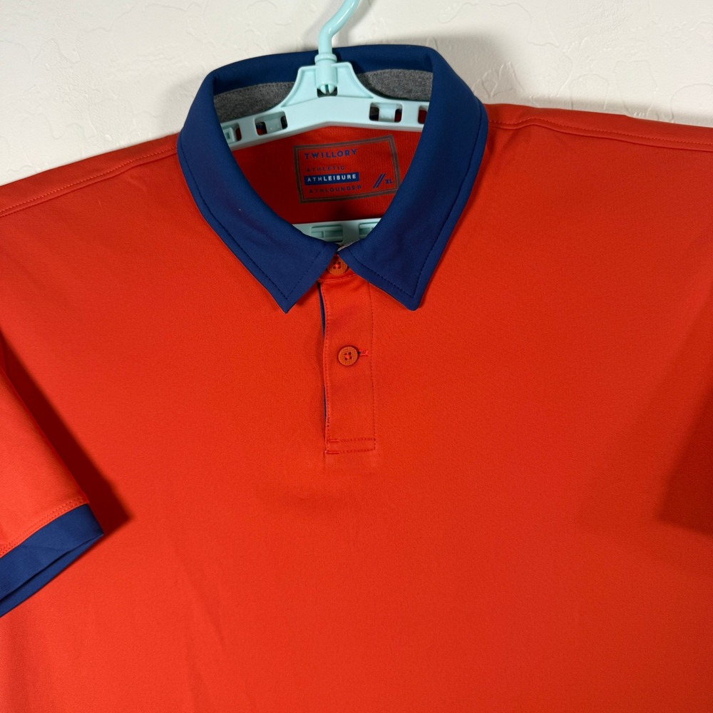 Twillory Polo Shirt Mens XL Orange Athleisure Performance Short Sleeve Golf